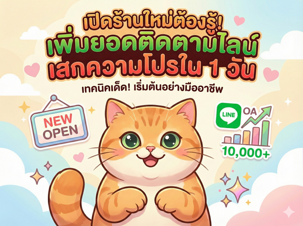 เปิดร้านใหม่ต้องรู้! เพิ่มยอดติดตามไลน์ เสกความโปรใน 1 วัน