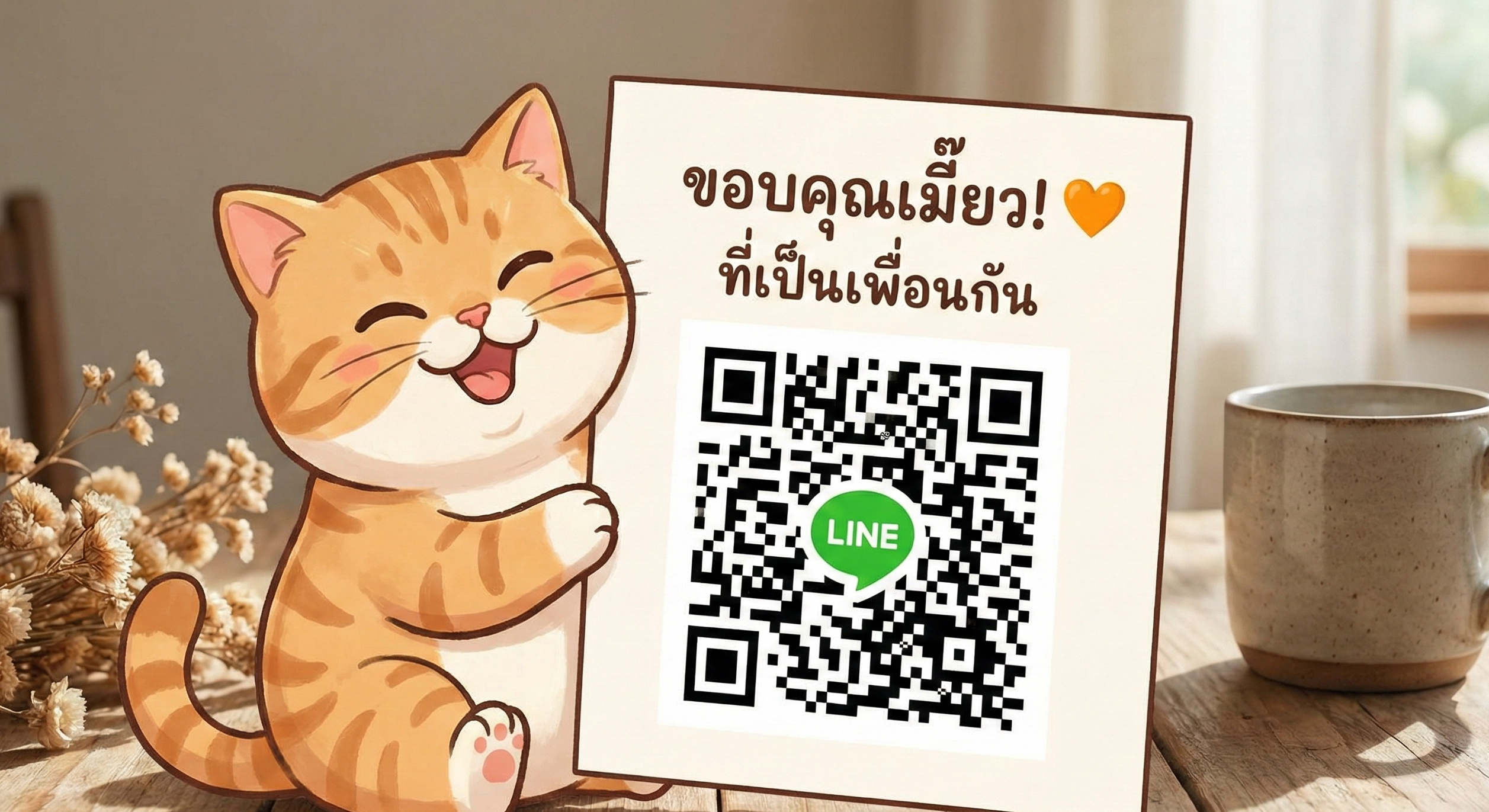 สร้างคิวอาร์โค้ด Line OA พิมพ์ลงการ์ดขอบคุณ ช่วยเพิ่มเพื่อนได้ฟรี