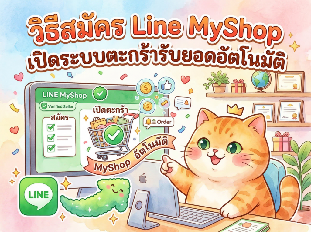 วิธีสมัคร Line MyShop เปิดระบบตะกร้ารับยอดอัตโนมัติ
