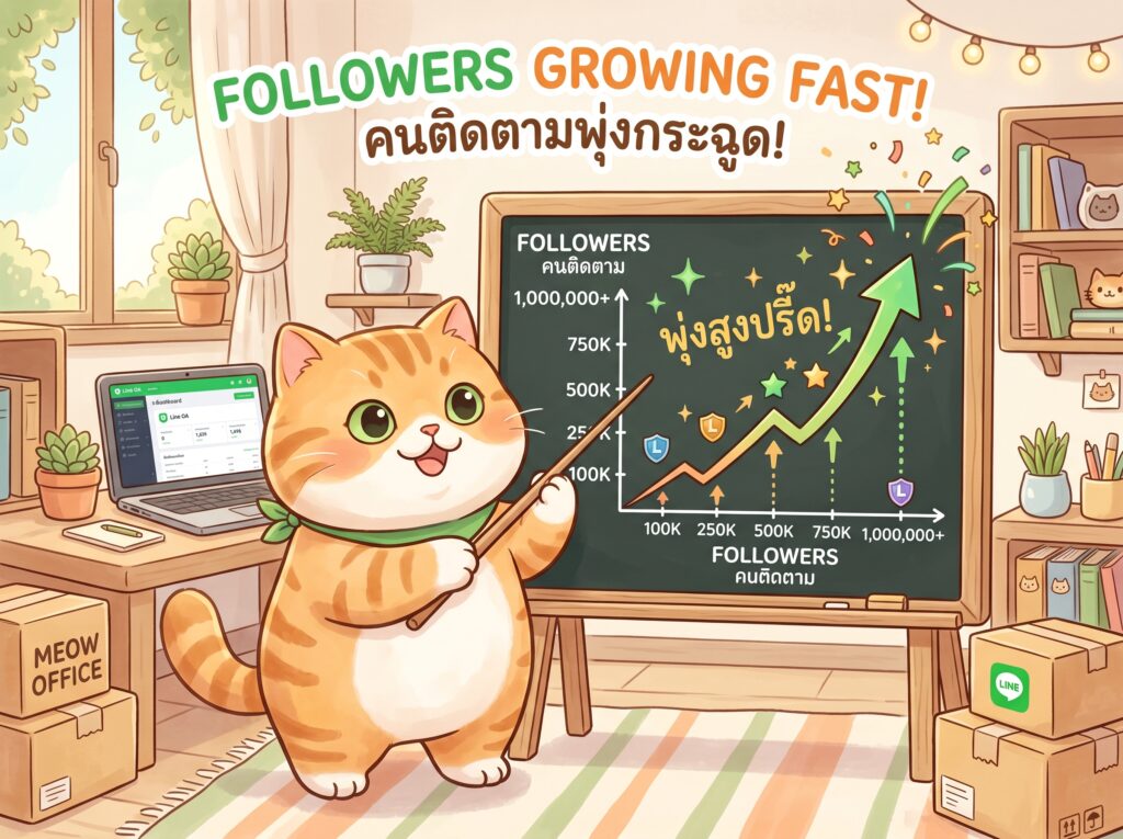 แมวส้มอธิบายความสำคัญของยอดผู้ติดตามบน Line OA